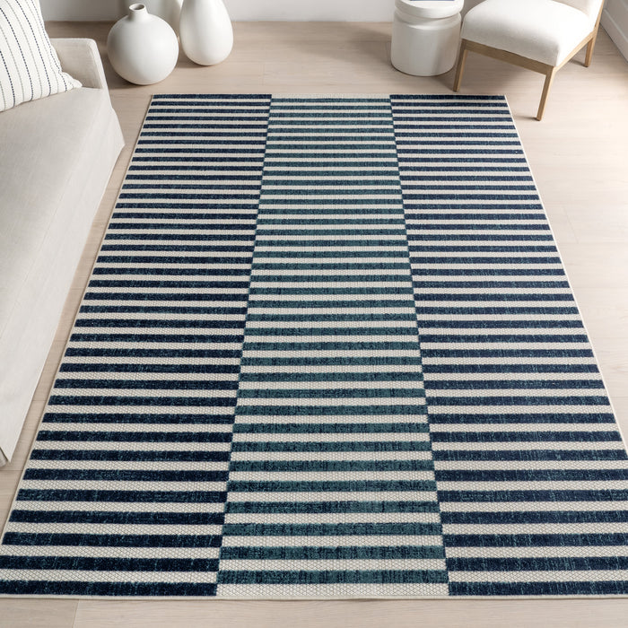 Tappeto Jazmin a righe per interni ed esterni Blu 60x90 cm