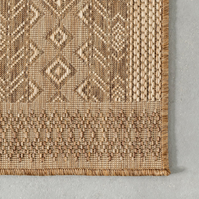 Jessenia Banded Area Rug 152x213 cm Beige Indoor Outdoor