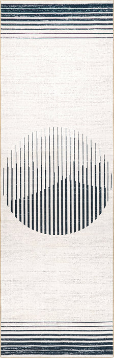 Jillian Moon Navy Machine Washable Area Rug 152x244 cm