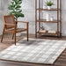 Joanne Light Grey Plaid Area Rug 160 x 230 Centimeters
