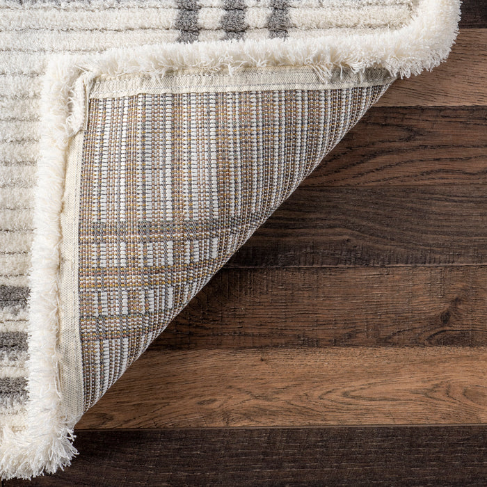 Joanne Light Grey Plaid Area Rug 160 x 230 Centimeters