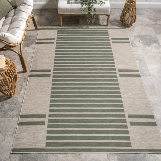 Jordan Striped Indoor Outdoor Rug 152 Cm Green