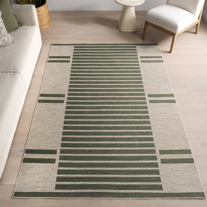 Jordan Striped Indoor Outdoor Rug 152 Cm Green