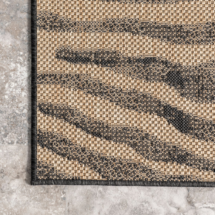 Jovie Dark Grey Zebra Striped Area Rug 150 x 240 cm