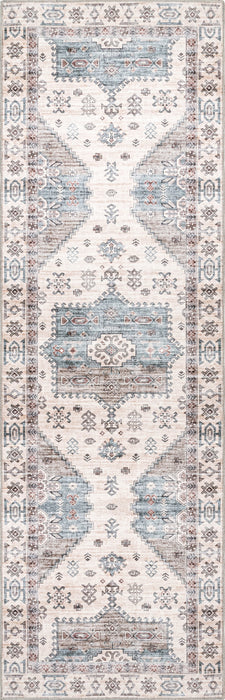 Joyce Medallion Machine Washable Rug 120cm Beige