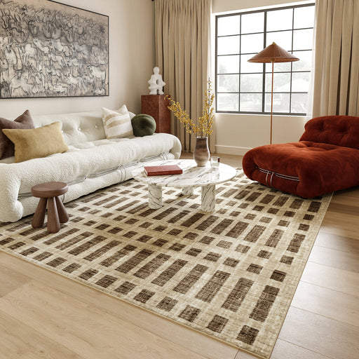 Julies Beige Striped Area Rug 140x200 cm