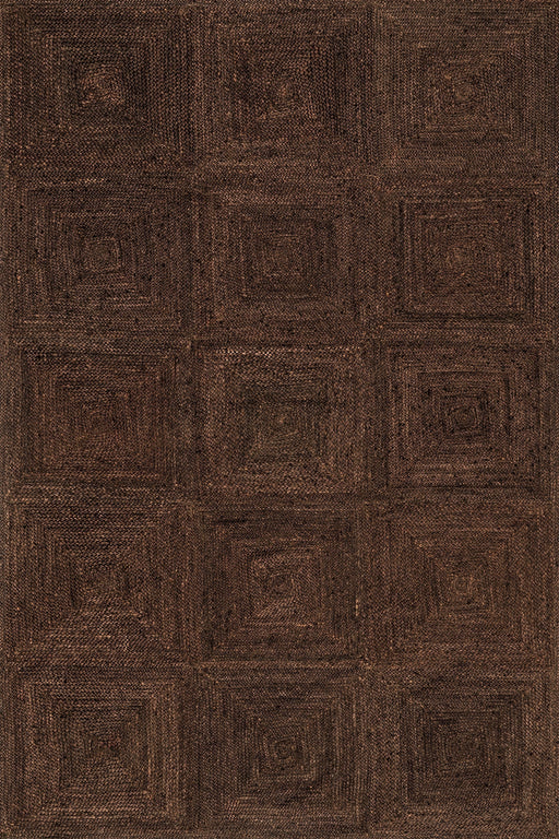 Juniper Jute Area Rug 132x183 cm mørkebrun flislagt design