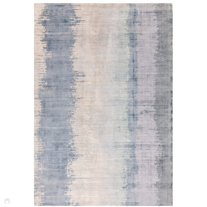 Juno Modern Abstract Tonal Ombre käsinkudottu kuvioitu kiiltävä viskoosi Flatweave akvamariini sininen/harmaa/luonnollinen matto