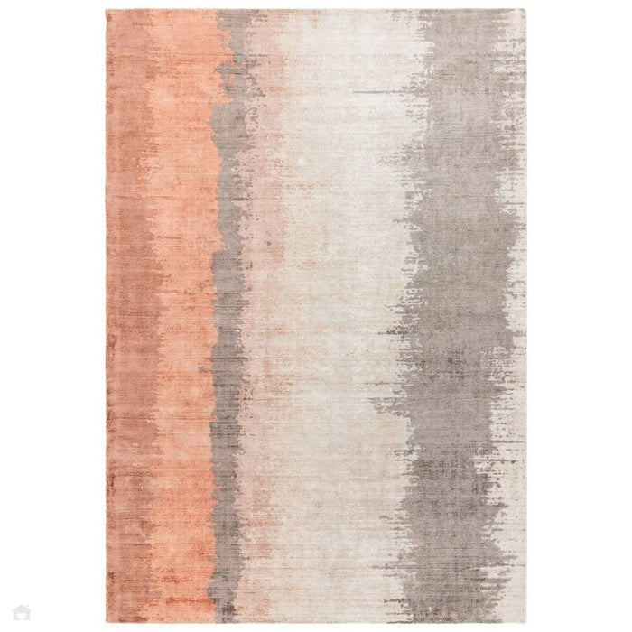 Juno Modern Abstract Tonal Ombre Käsinkudottu kuvioitu Shimmer Viskoosi Flatweave Inkiväärioranssi/ruoste/beige/hiilimatto