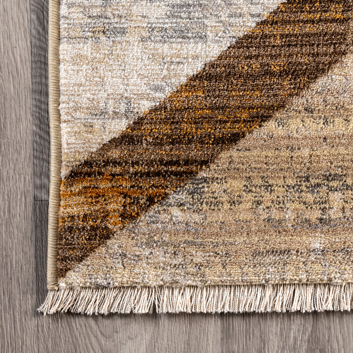 Justine Beige Geometric Area Rug for Modern Homes