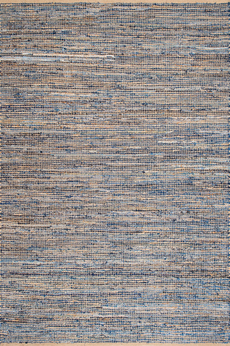 Handgemaakt natuurlijk vloerkleed van jute en denim 80x120 cm