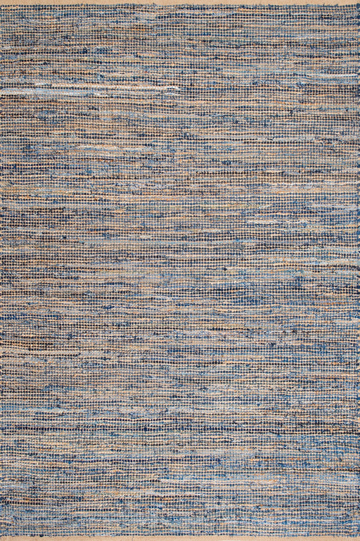 Tappeto naturale fatto a mano in juta e denim 80x120 cm