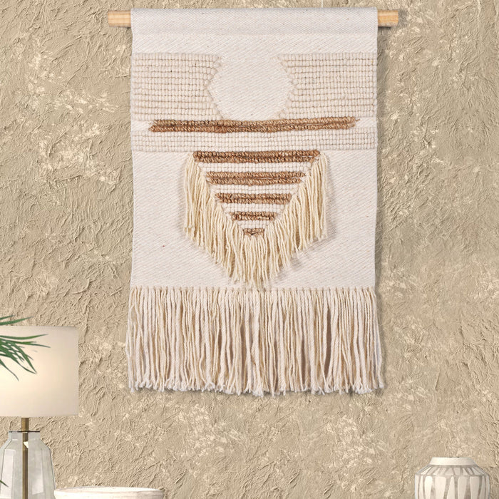 Jute And Wool Wall Hanging Decor 50cm Diameter