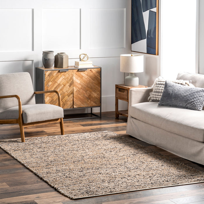 Jute Area Rug Charcoal 160x230 cm Handmade Soft Texture