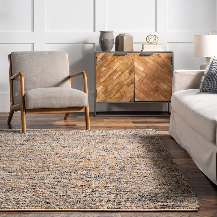 Jute Area Rug Charcoal 160x230 cm Handmade Soft Texture