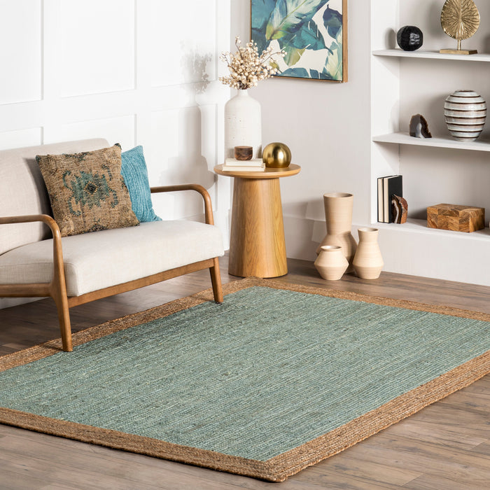 Jute Area Rug Green Soft Underfoot Various Sizes Available