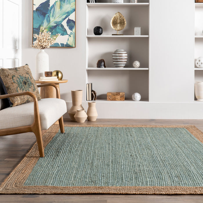 Jute Area Rug Green Soft Underfoot Various Sizes Available