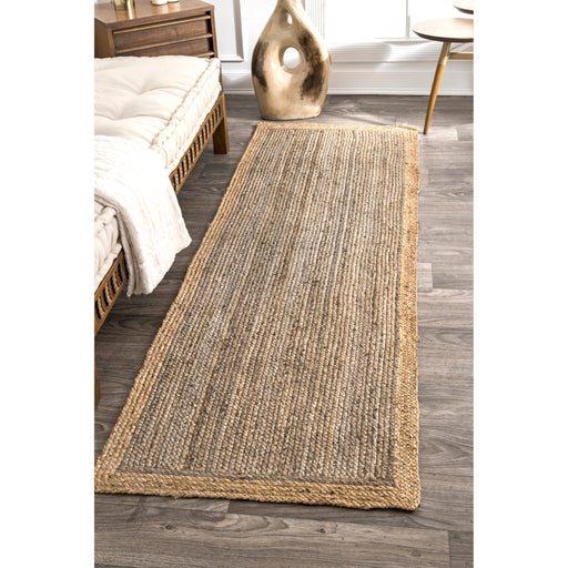 Jute Border Area Rug Grey 120x180 cm