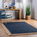 Jute Border Area Rug Navy Color 60x90 Centimeter