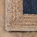 Jute Border Area Rug Navy Color 60x90 Centimeter
