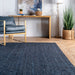 Jute Border Area Rug Navy Color 60x90 Centimeter