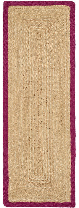 Jute Border Raspberry Runner Rug