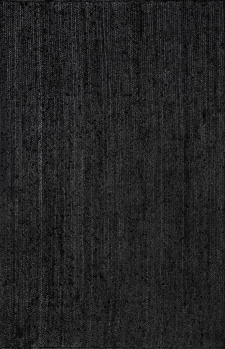 Jute Braided Area Rug 100% Natural Black 90 cm