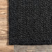 Jute Braided Area Rug 100% Natural Material Black 90x150 cm