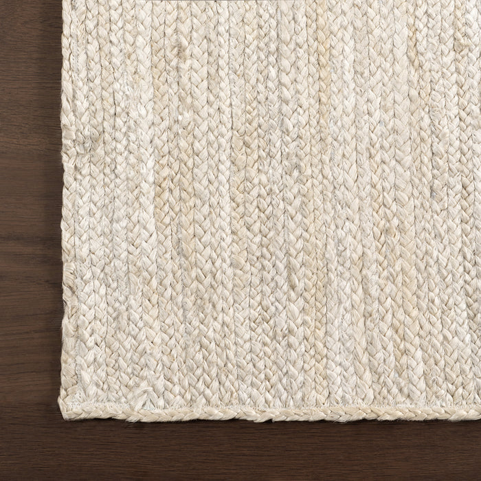 Jute Braided Area Rug 100% Natural Material Off White
