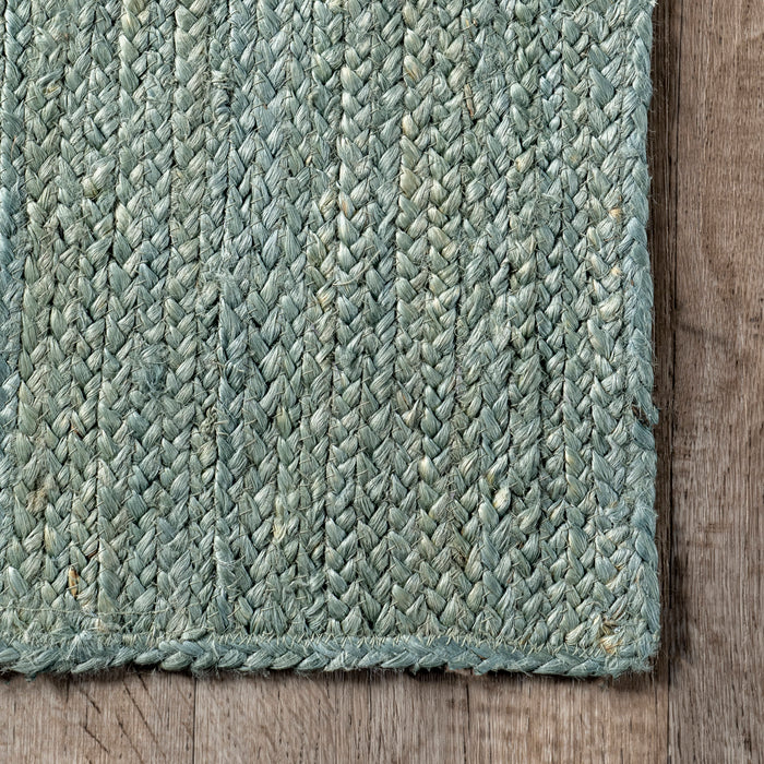 Jute Braided Area Rug in Green Color