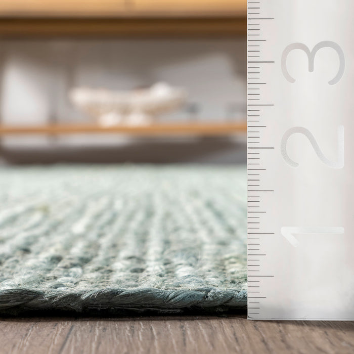 Jute Braided Area Rug in Green Color