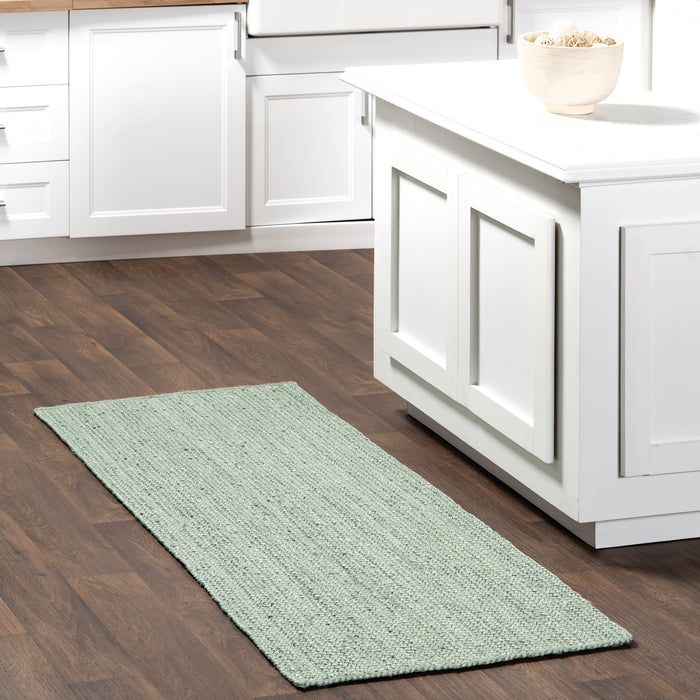 Jute Braided Area Rug in Green Color