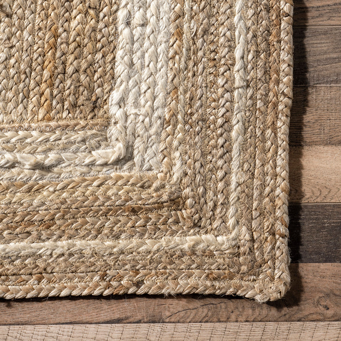 Jute Braided Off White Rug for Nautical and Natural Decor
