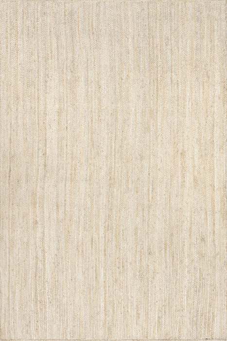 Jute Braided Rug 100% Natural Fiber Off White 150cm