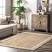Jute Braided Rug Off White 120cm Saturn Border