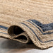 Jute Braided Rug in Navy for Living Room 120 cm x 180 cm