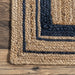 Jute Braided Rug in Navy for Living Room 120 cm x 180 cm