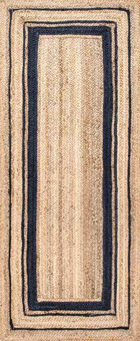 Jute Braided Rug in Navy for Living Room 120 cm x 180 cm