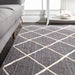 Jute Braided Trellis Area Rug 150x90 cm Grey