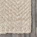 Jute Chevron Area Rug 120cm x 180cm Off White