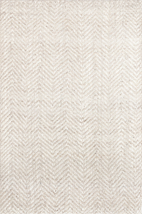Jute Chevron Area Rug 120cm x 180cm Off White