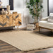 Jute Chevron Rug With Tassels Natural Handmade Design