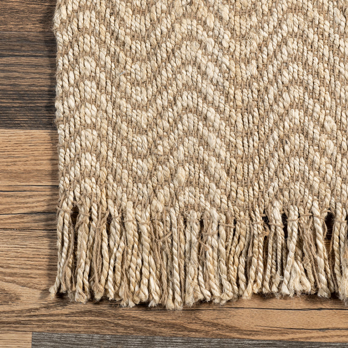 Jute Chevron Tassel Area Rug 150x90 cm