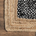 Jute Cotton Area Rug 120cm Black Handbraided Indian Design