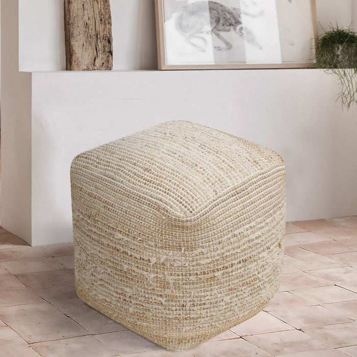 Jute Cotton Pouf For Indoor Outdoor Seating