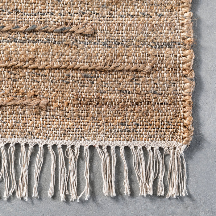 Jute Crosshatch Area Rug 120x180cm Natural Fiber