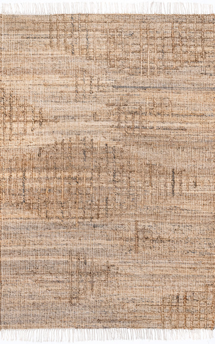 Jute Crosshatch Area Rug 120x180cm Natural Fiber