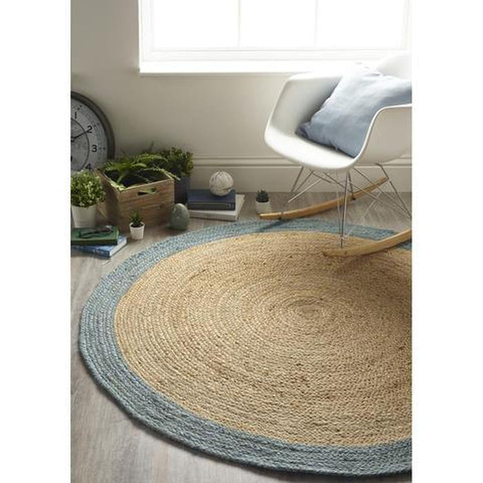 Jute Duck Egg Round Rug