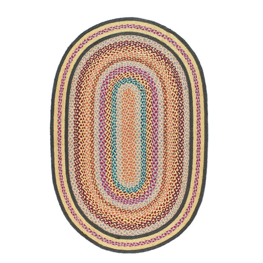 Jute Extra Colourful Oval Orange/Multicolour Rug