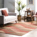 Jute Geometric Area Rug in Rust Color for Modern Spaces